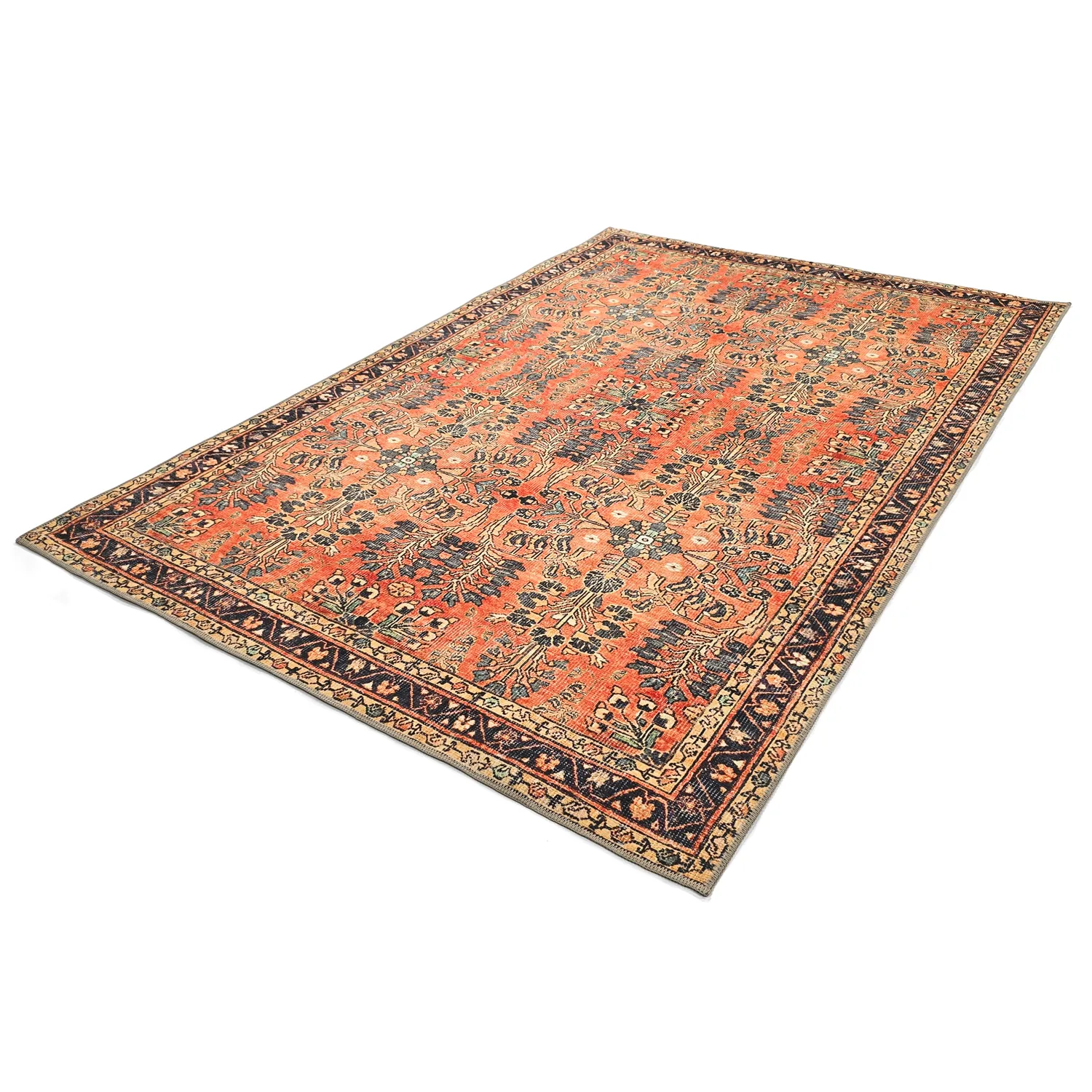 Flachgewebter Teppich - Yasirah (orange)