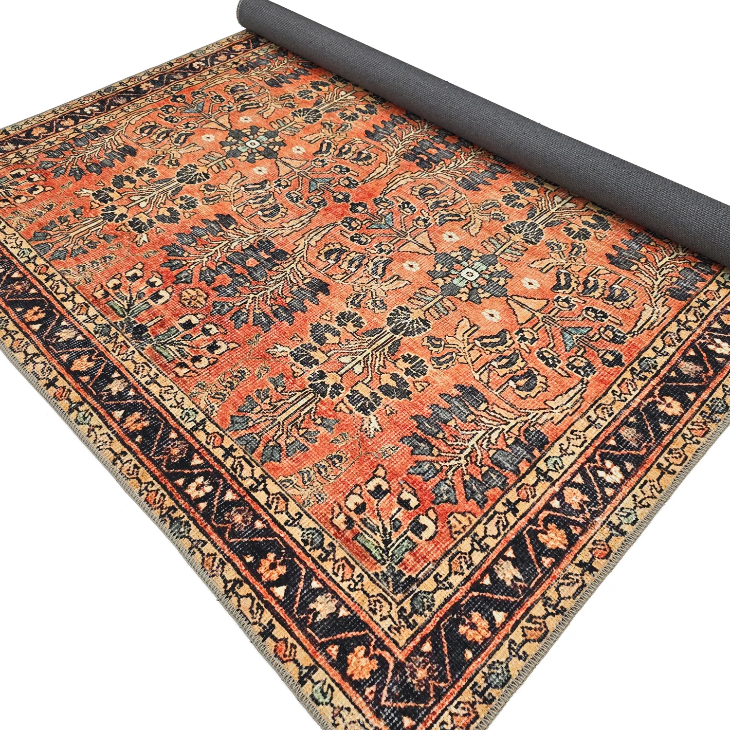 Flachgewebter Teppich - Yasirah (orange)