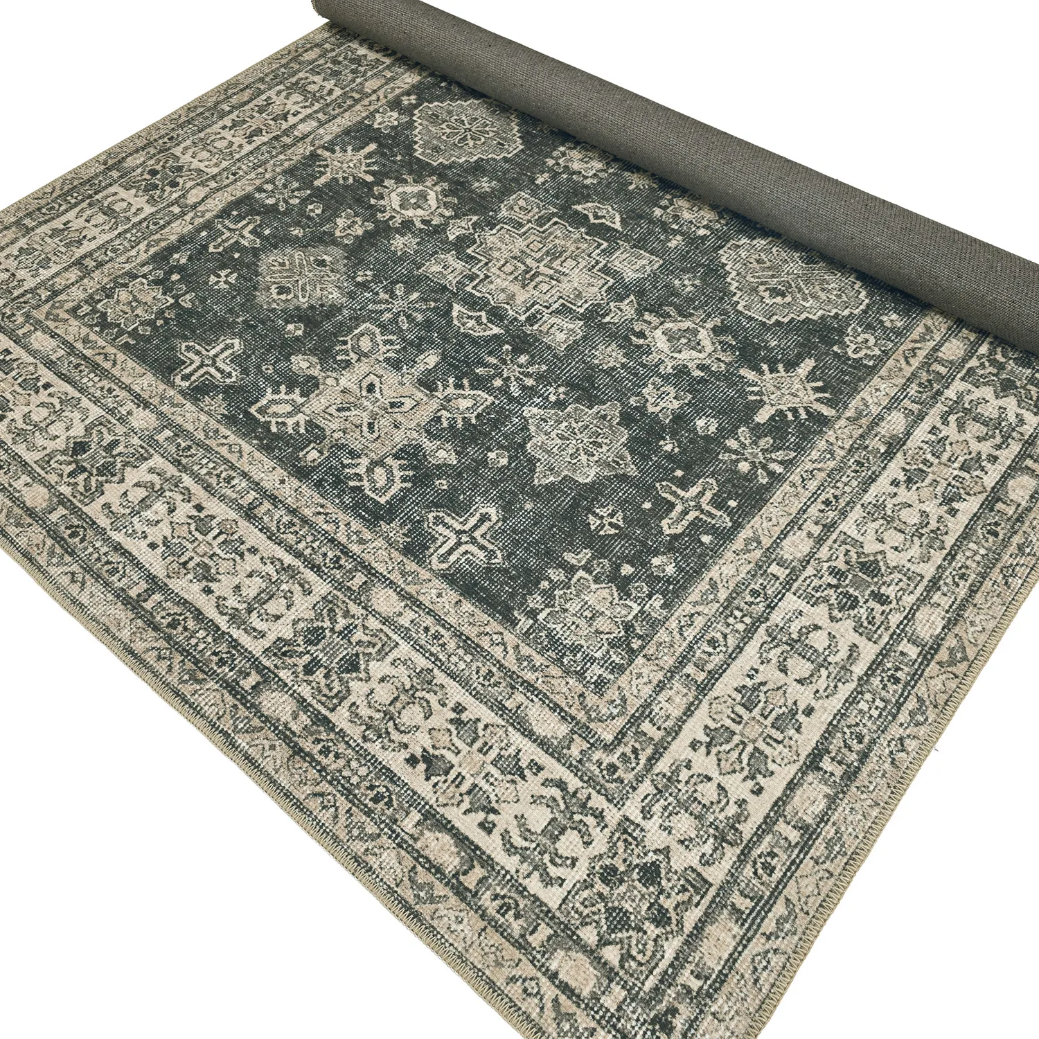 Flachgewebter Teppich - Zuleina (grün)