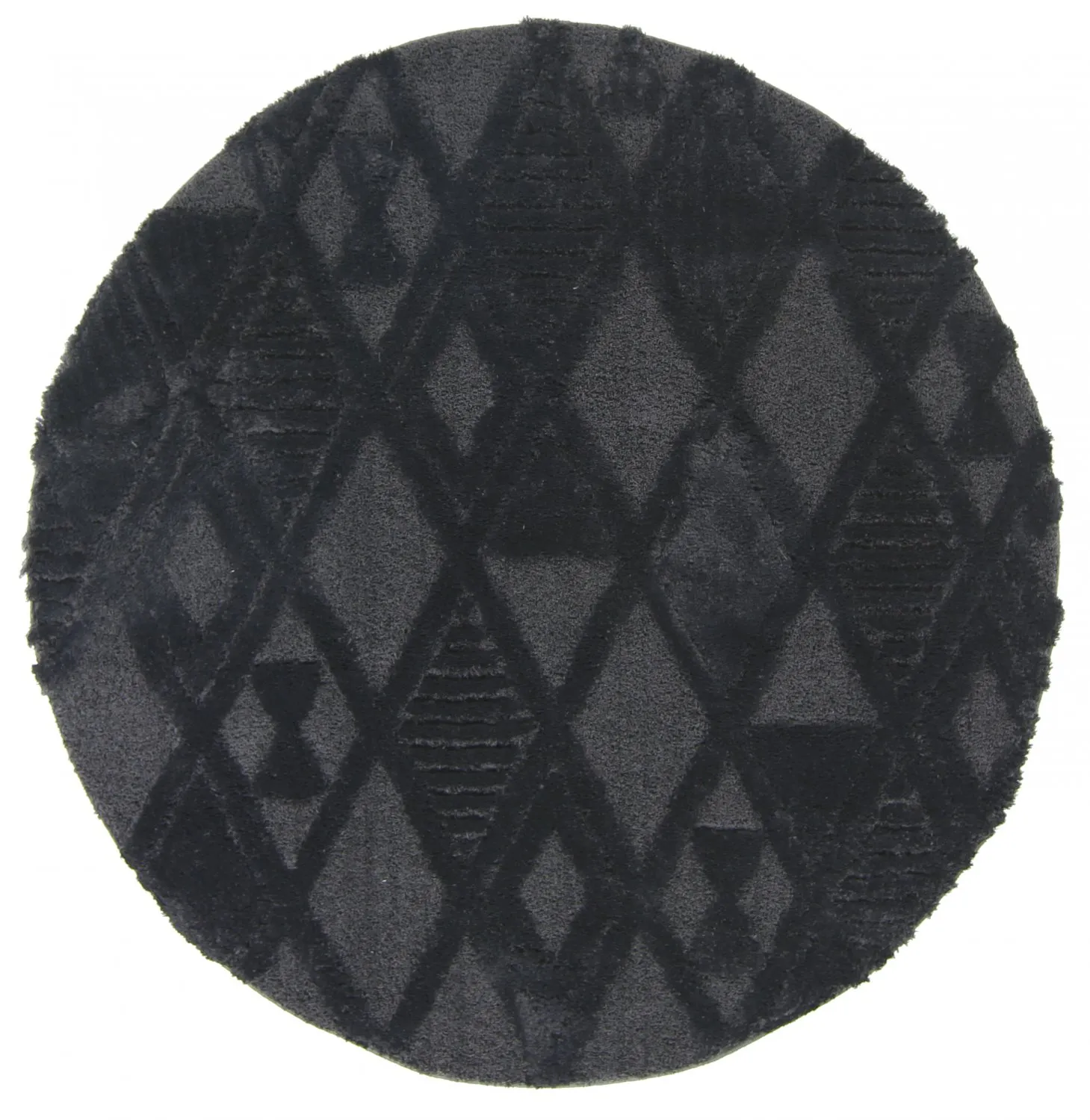 Runde Teppiche - Rostock (schwarz)
