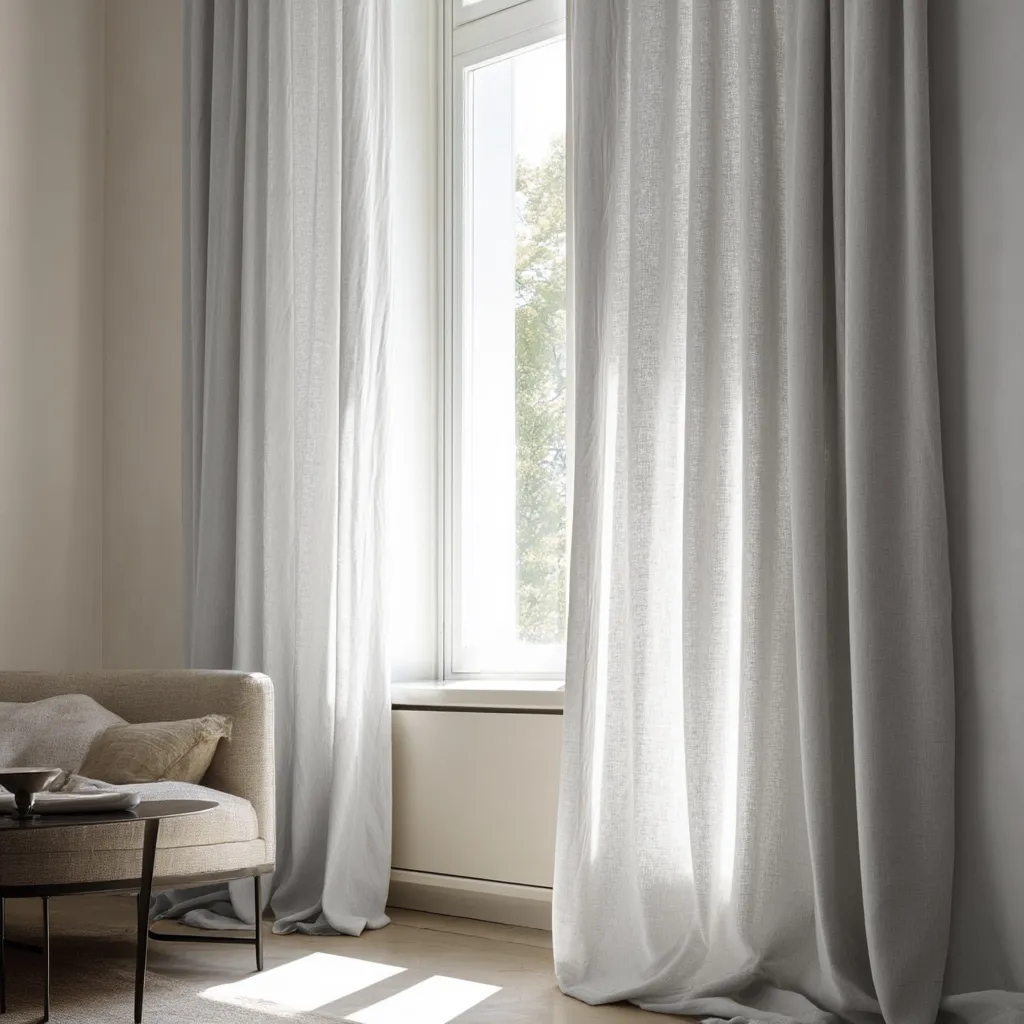 Vorhänge - Gardine in Leinenoptik Andrada (grau)