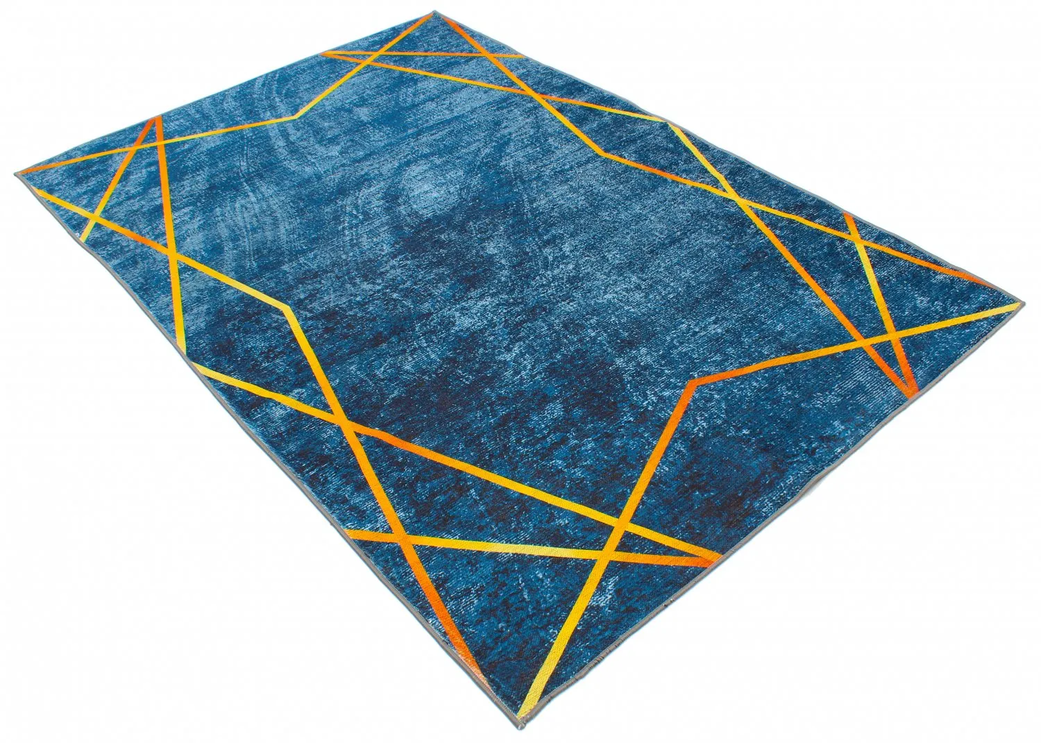 Wilton-Teppich - Zaros (blau/gold)