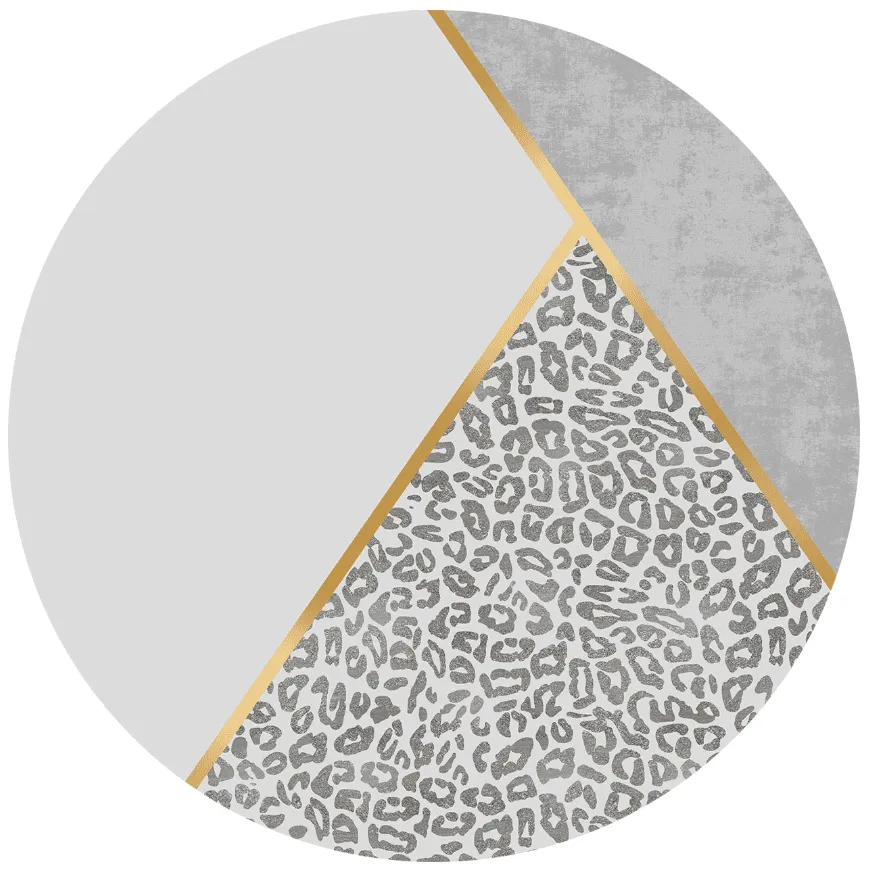 Rund Teppich - Granada (grau/gold)
