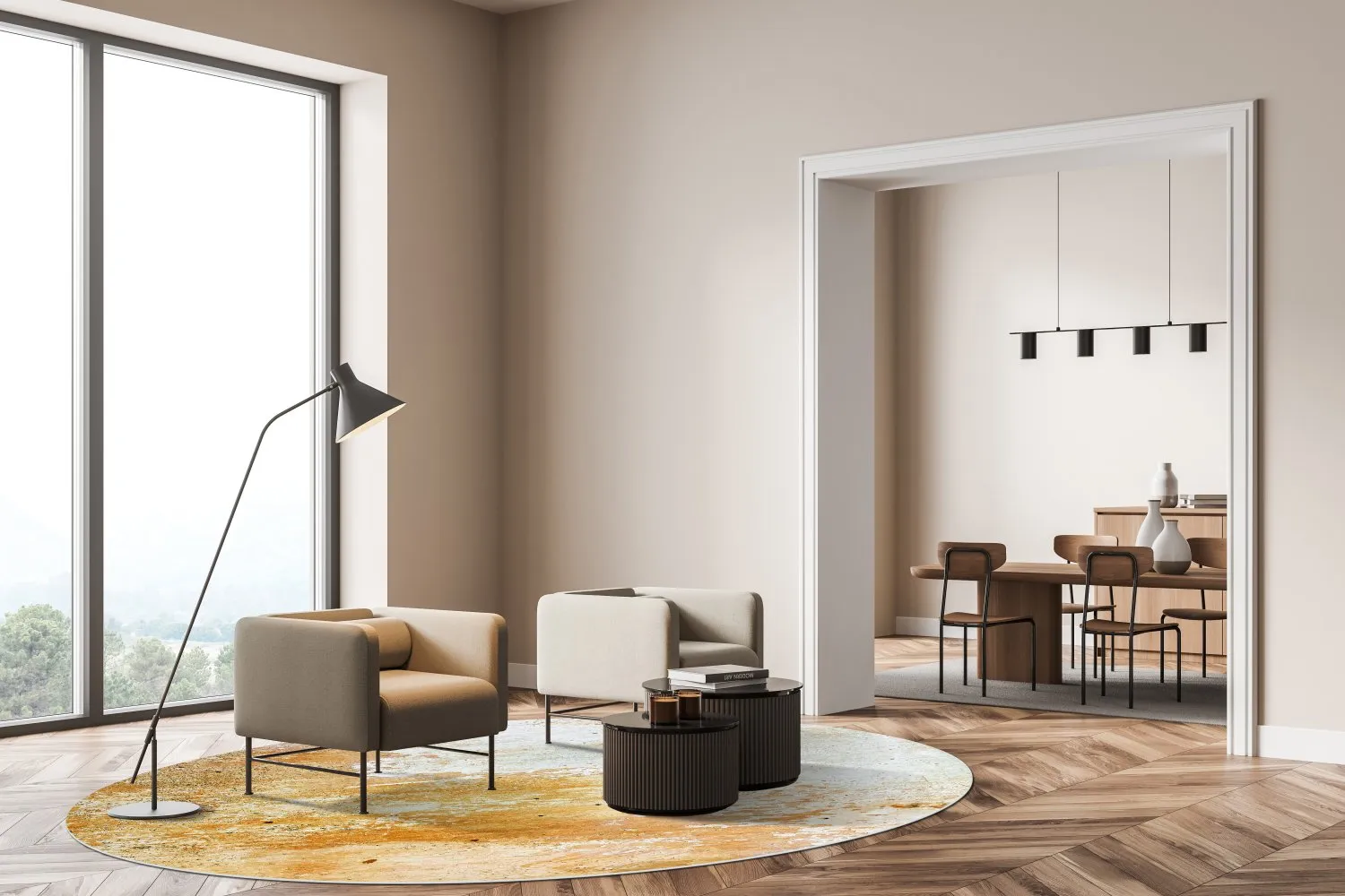 Rund Teppich - Amadora (gold)