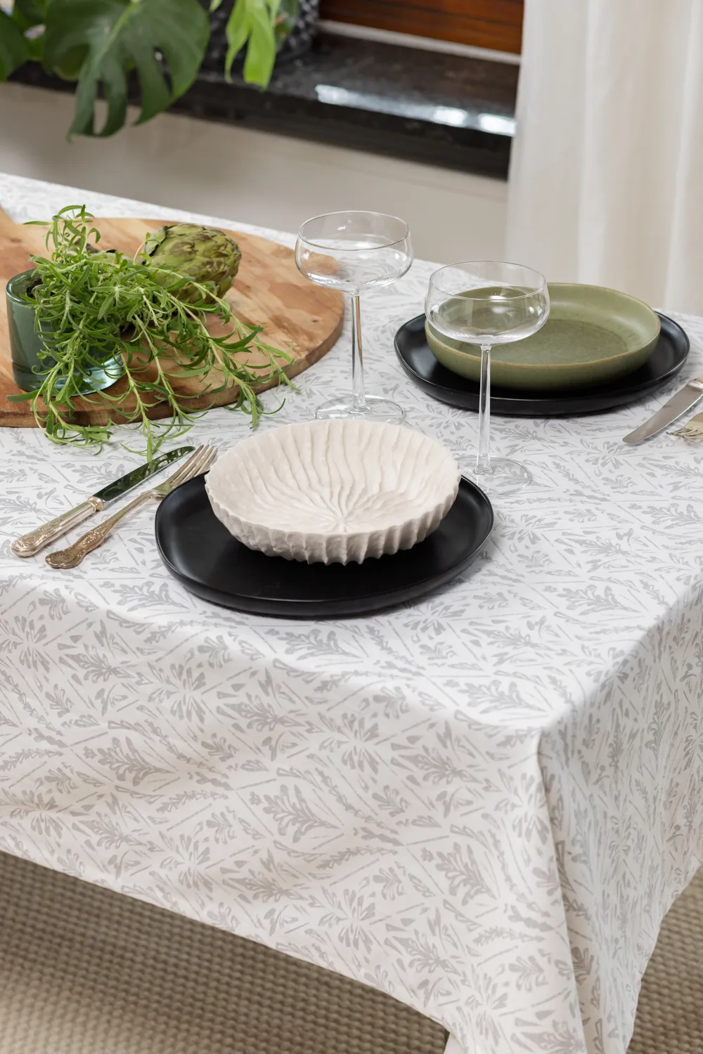 Baumwolltischdecke Helmi (grau)