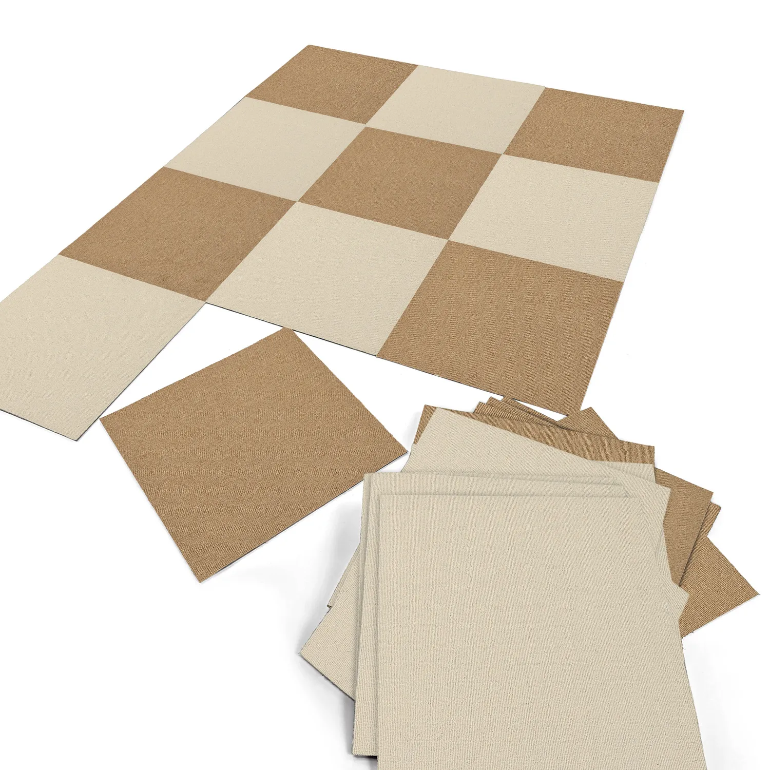Teppichboden - Almeria Teppichfliesen 24 Stk. (beige)