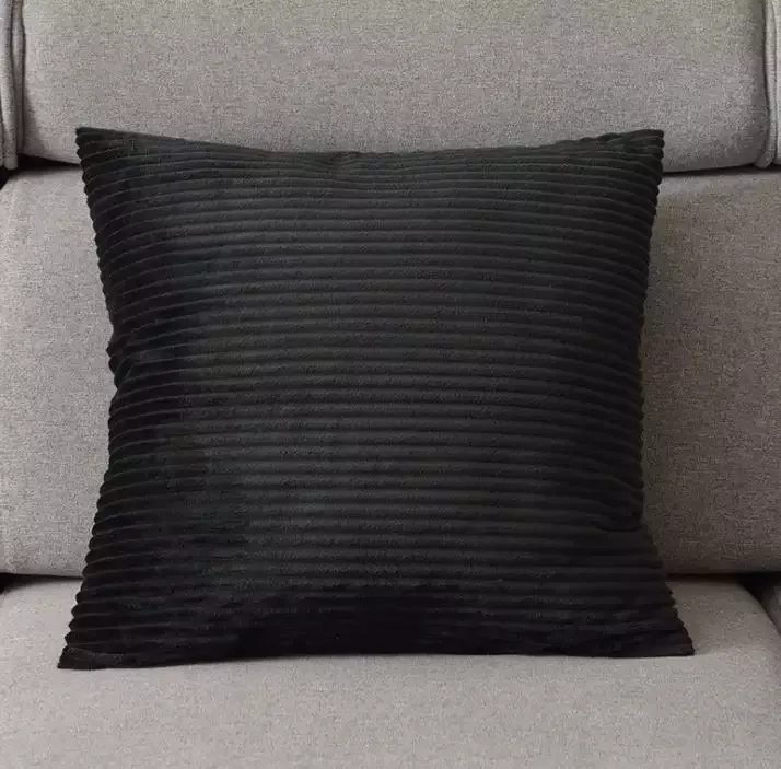 Kissenbezug - Striped Velvet 50 x 50 cm (schwarz)
