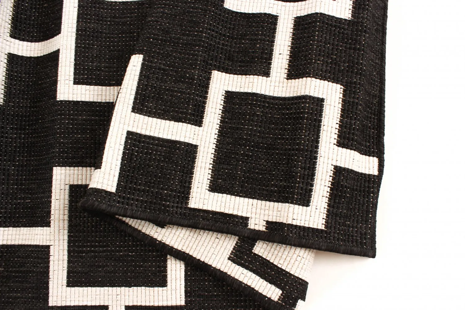 Teppich für innen und außen - Brussels Silver (schwarz)