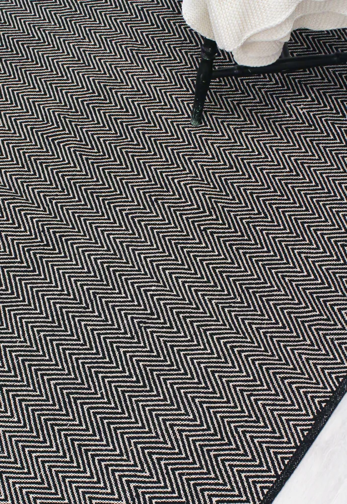 Flickenteppich - Marina (schwarz)