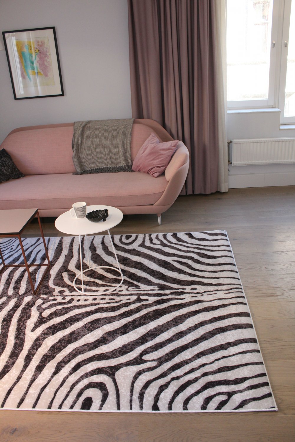 Teppich modern Zebrateppich Zebra  Velours 160 x 240 cm 100% Endlospolyamid 