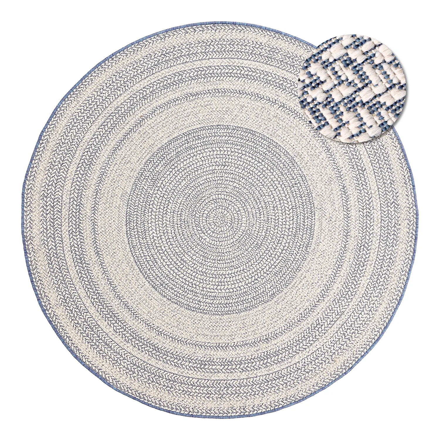 Rund Teppich - Indoor/Outdoor Angus (blau)