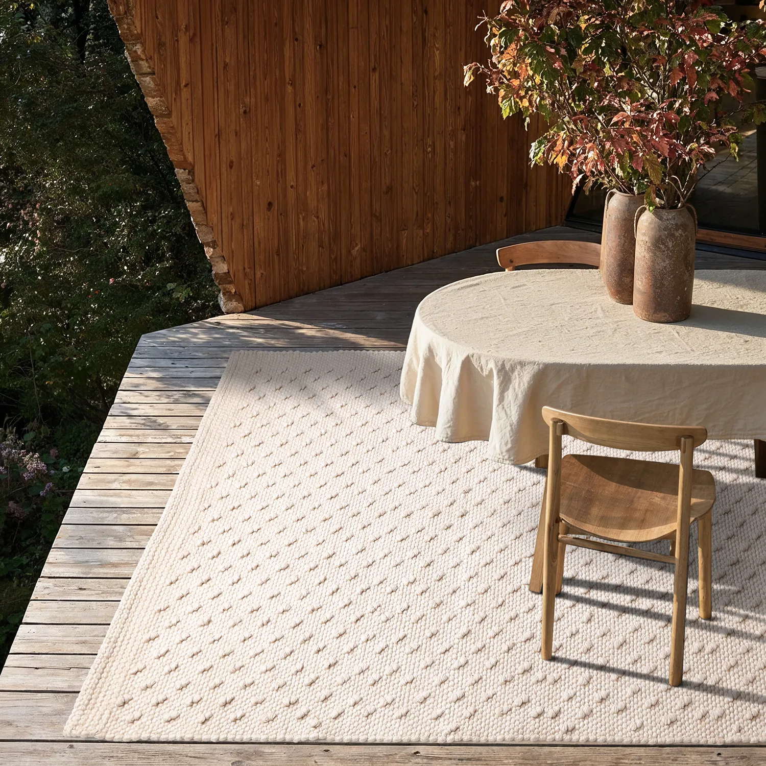 Teppich für innen und außen - Todi Wool Look (creme)