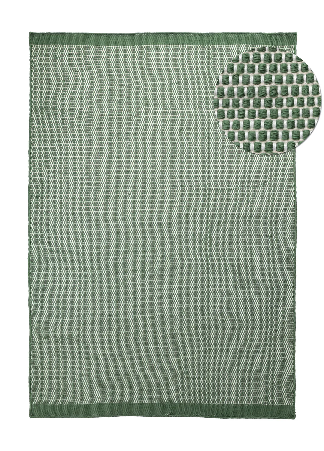 Teppich für innen und außen - Coastal Wool Look (grün/weiß)