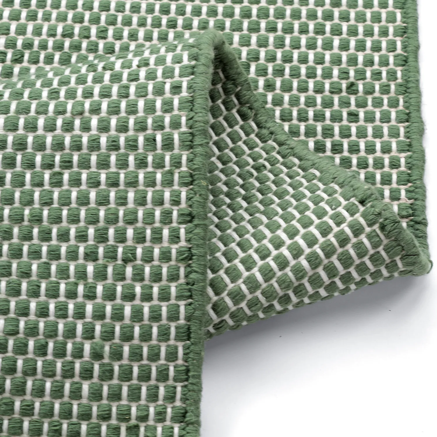 Teppich für innen und außen - Coastal Wool Look (grün/weiß)