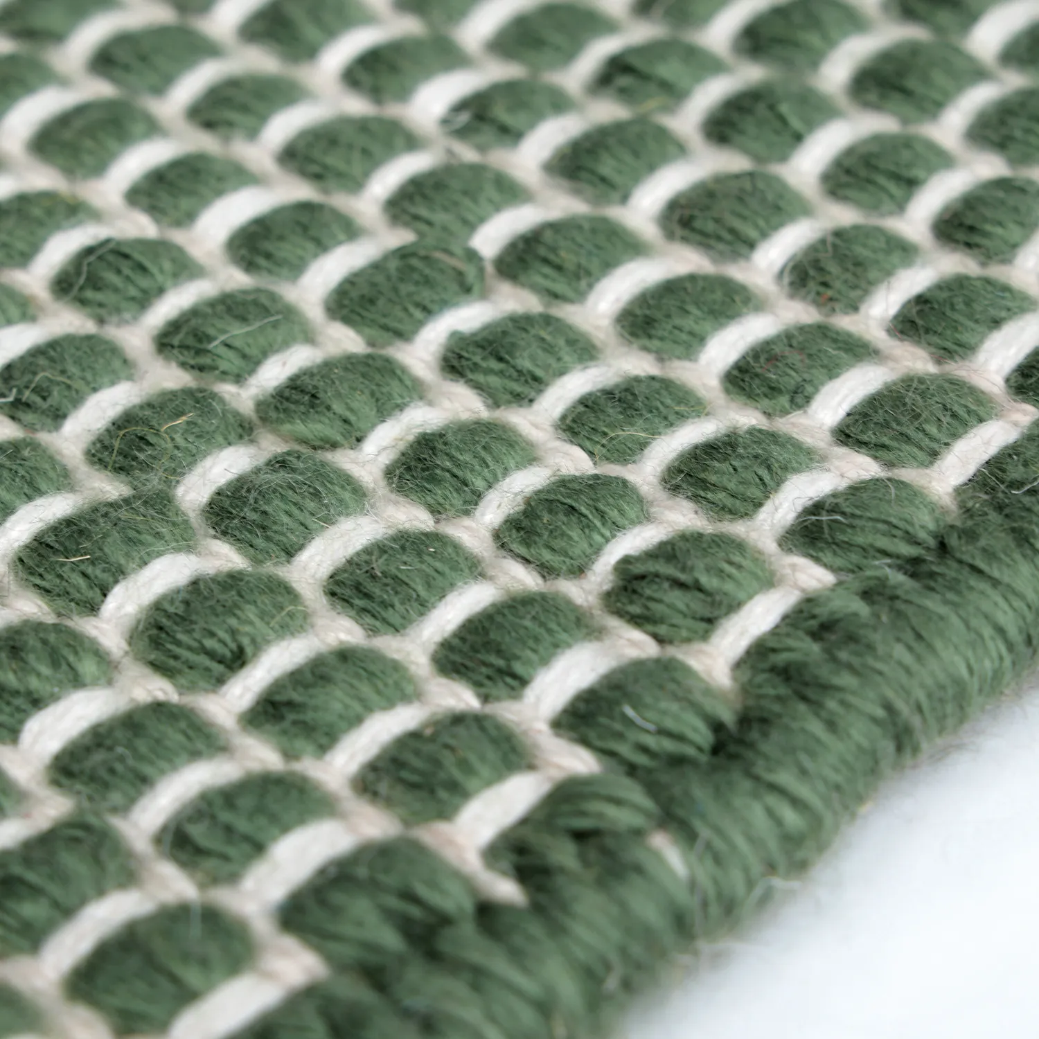Teppich für innen und außen - Coastal Wool Look (grün/weiß)
