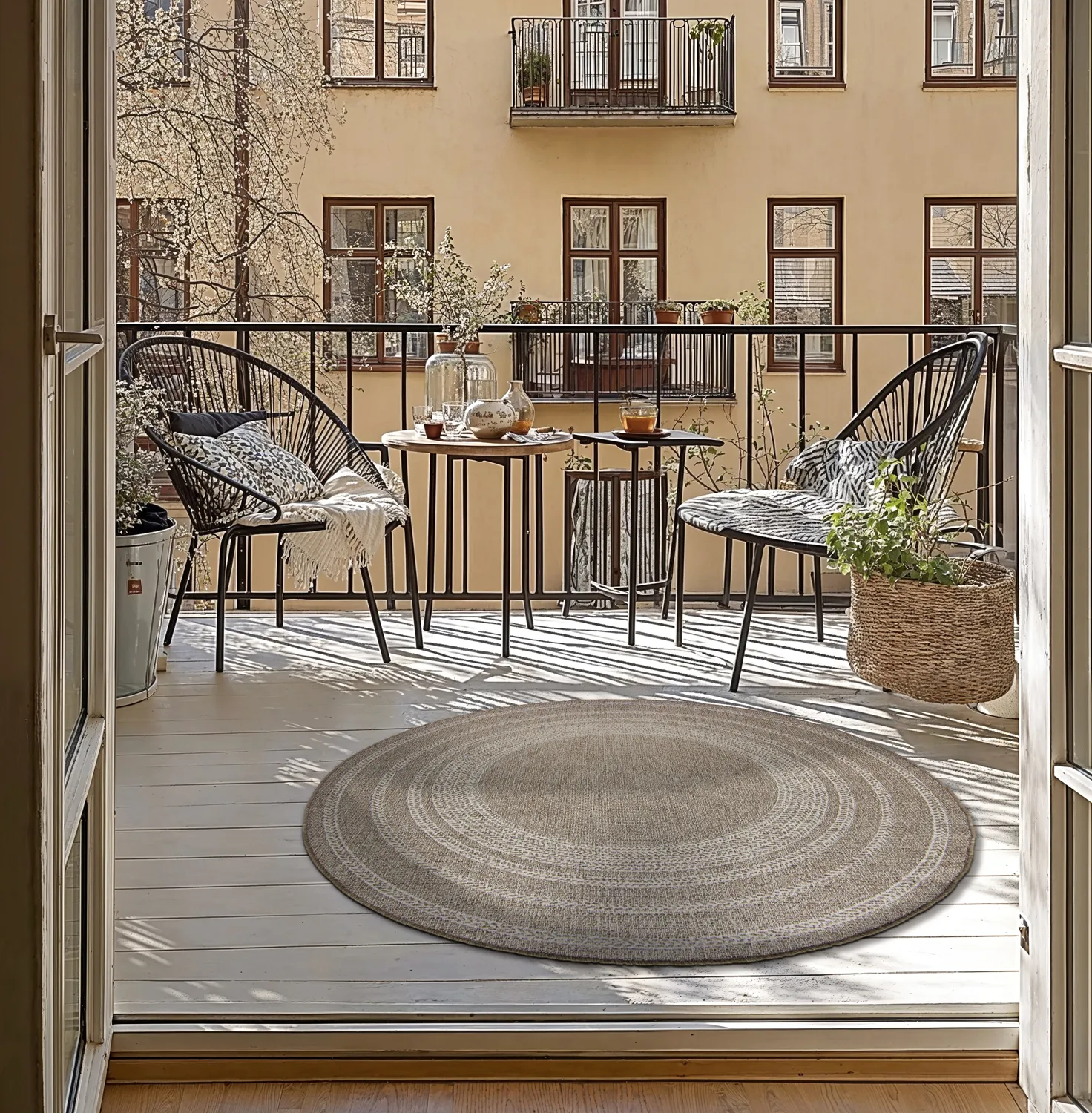 Runde Teppiche - Indoor/Outdoor Angus (beige)