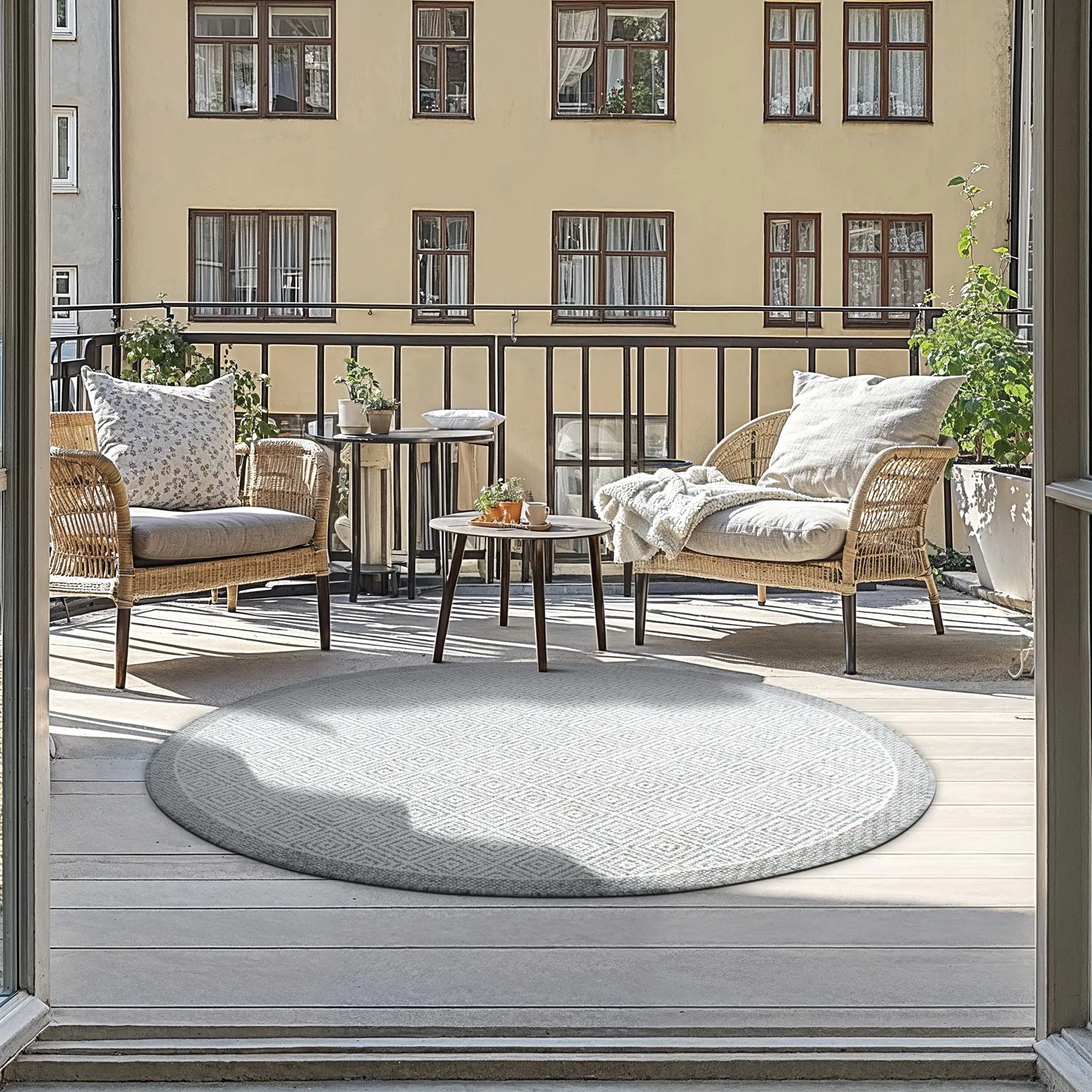 Rund Teppich - Monsaraz (grau)