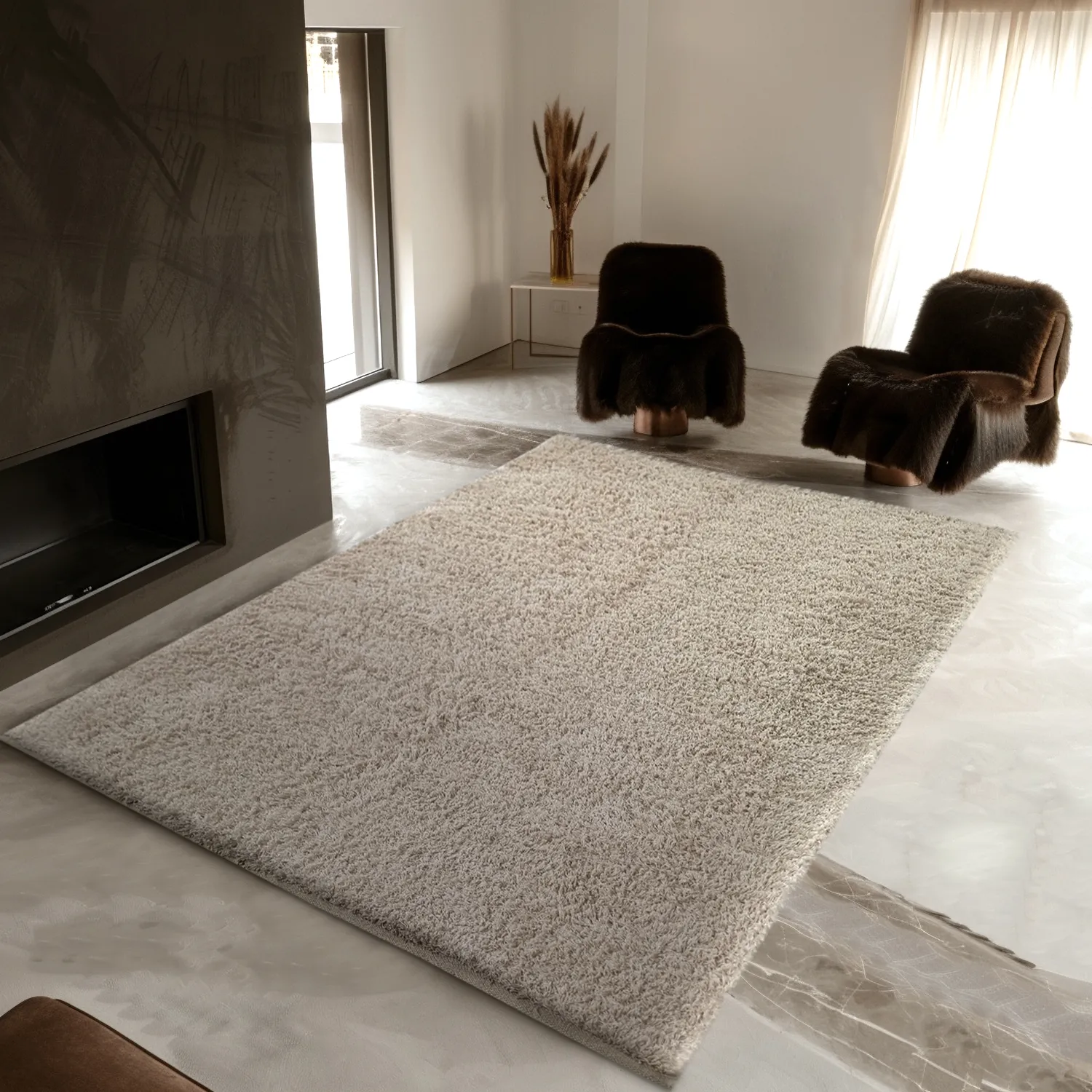 Hochflorteppiche - Enya Natural Cotton Shaggy (natur)