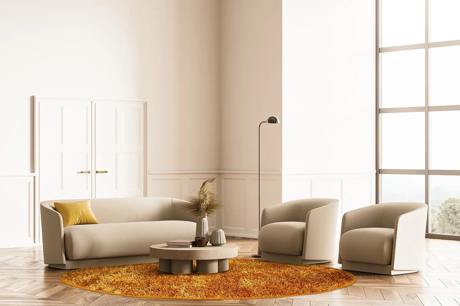 Runde Teppiche - Cosy (ocher)