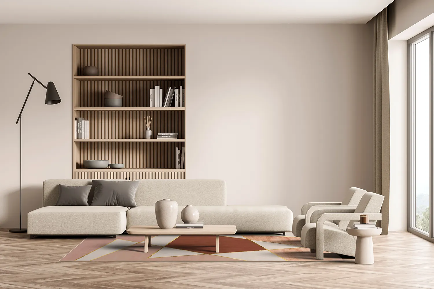 Wilton-Teppich - Jade (beige/rosa)