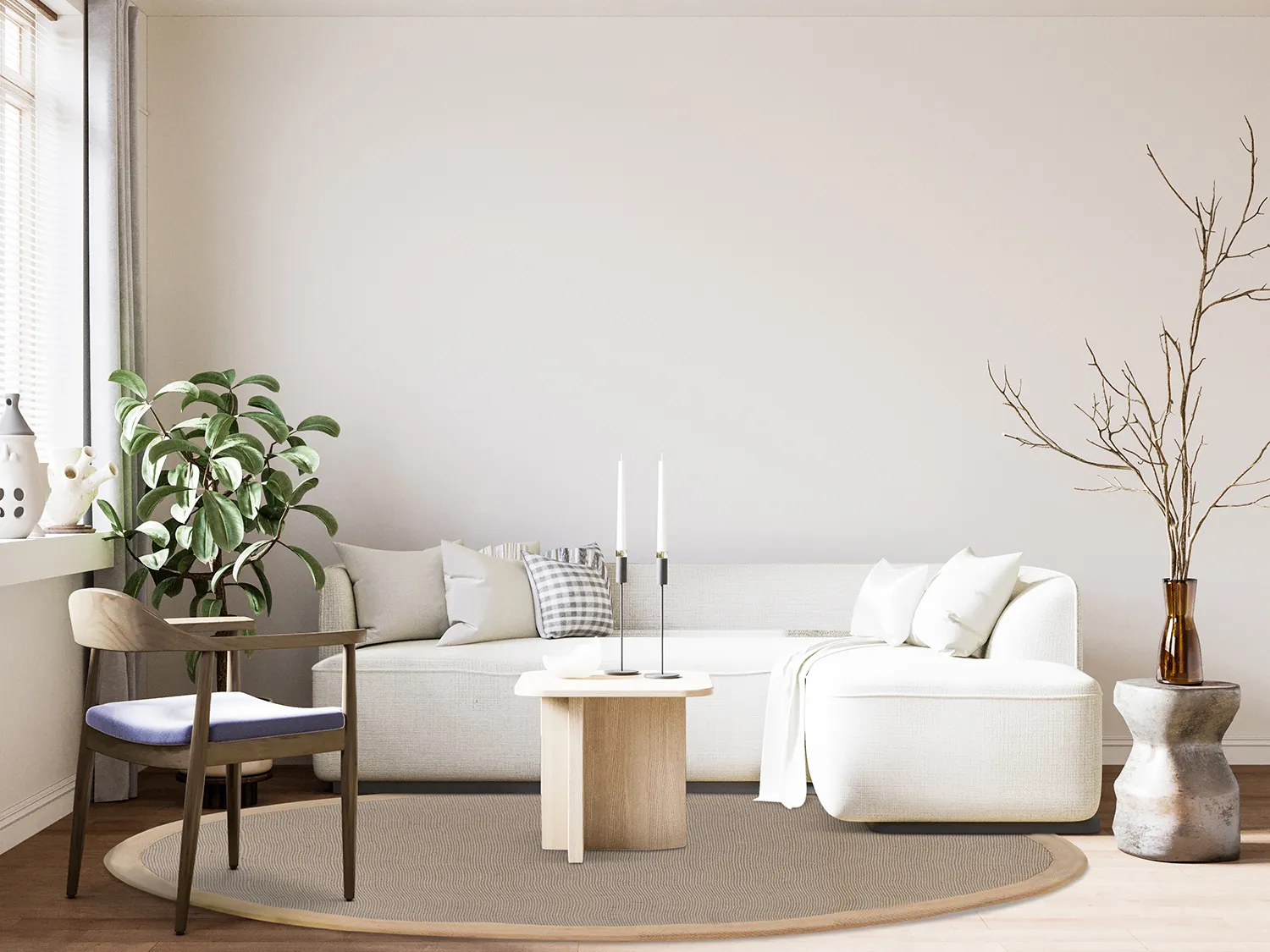 Rund Teppich (sisal) - Agave (helltaupe)