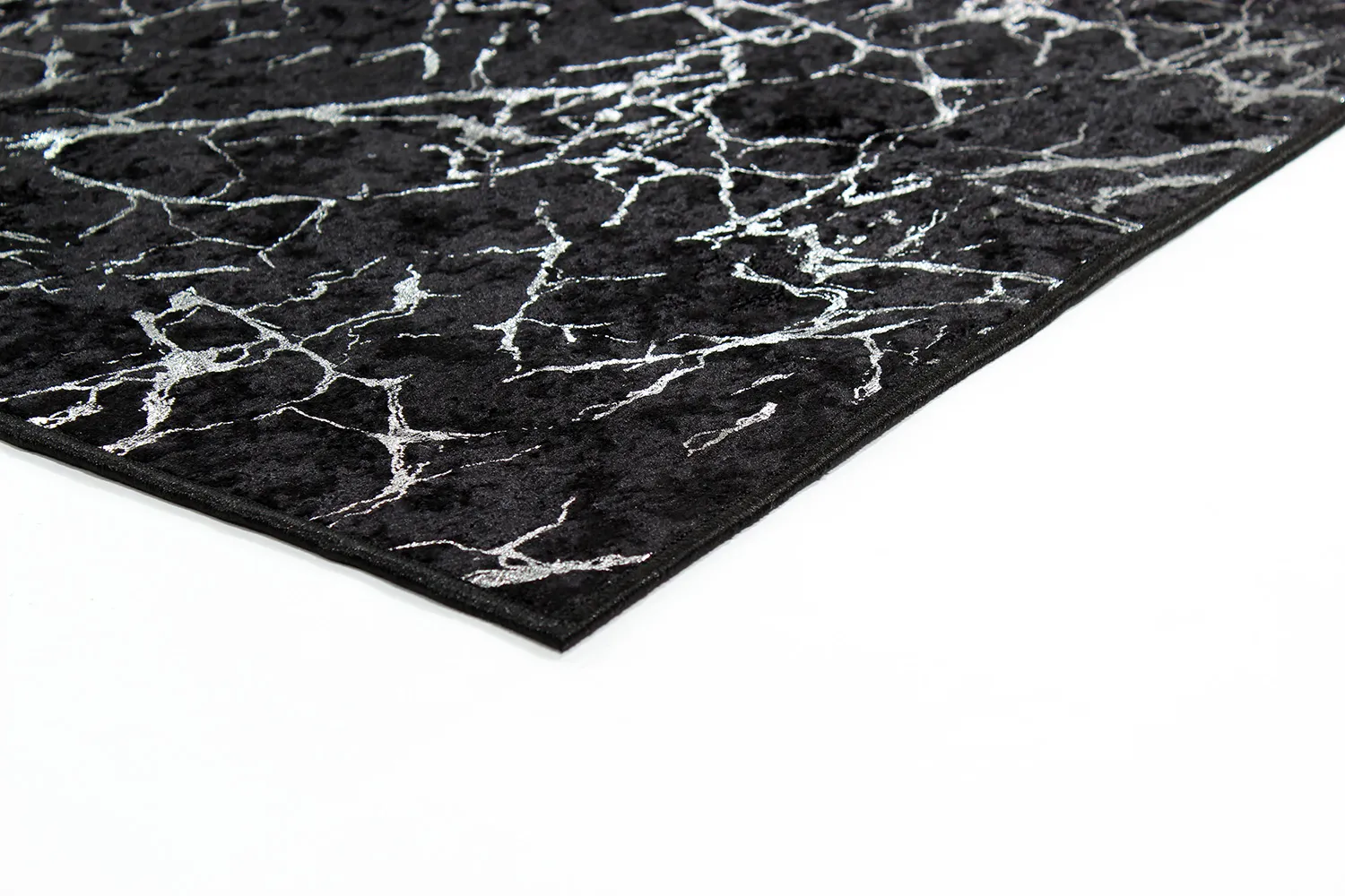 Wilton-Teppich - Zaria (schwarz/silber)