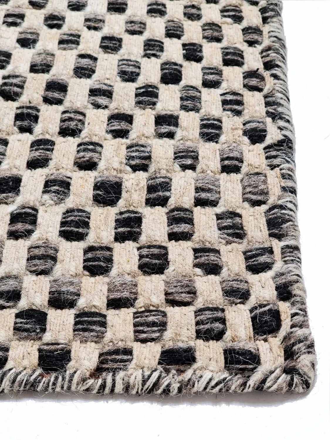 Wollteppich - Jenim (schwarz/beige)