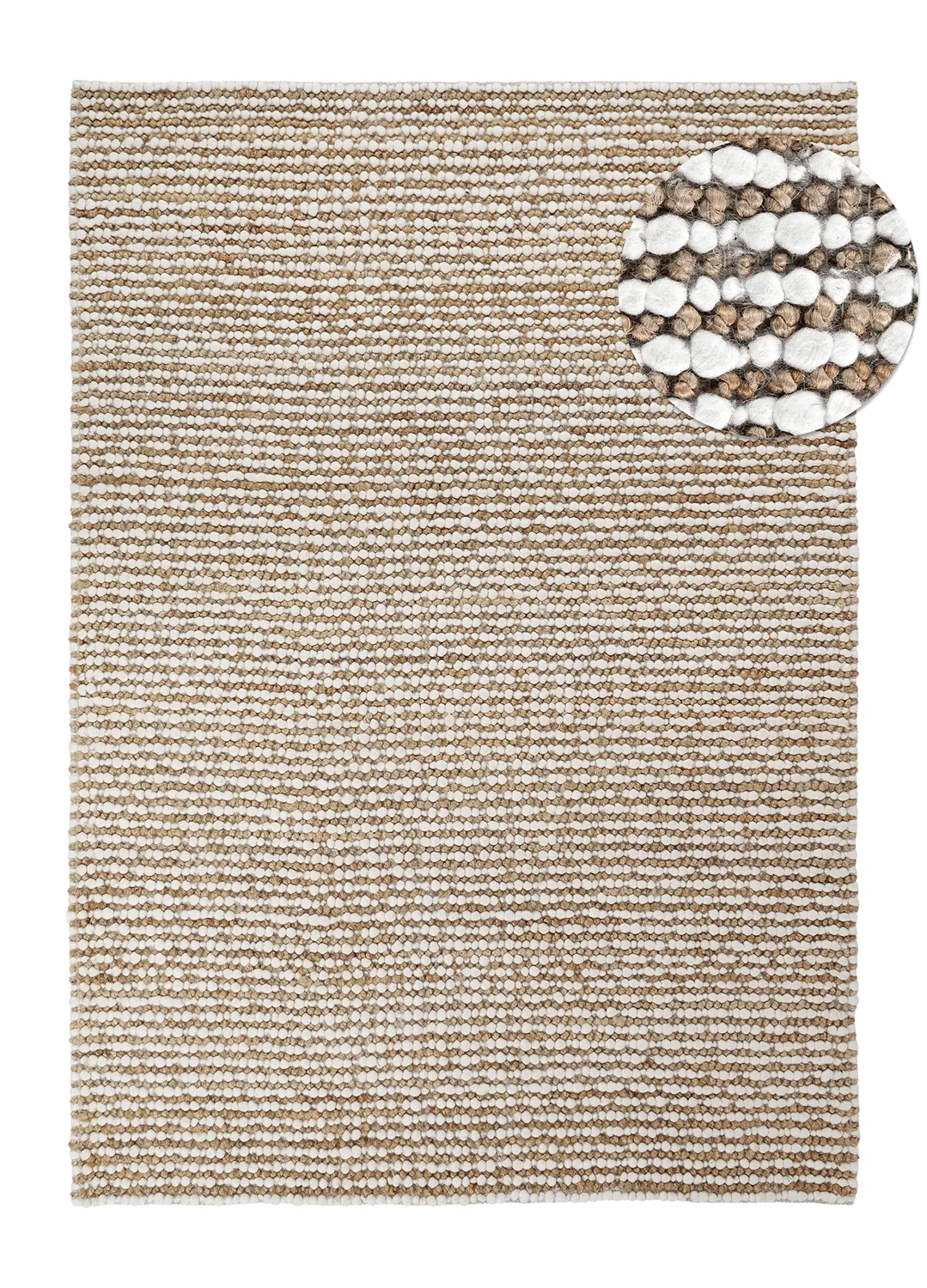 Juteteppich - Bally Jute/wool Bubble (natur/weiß)