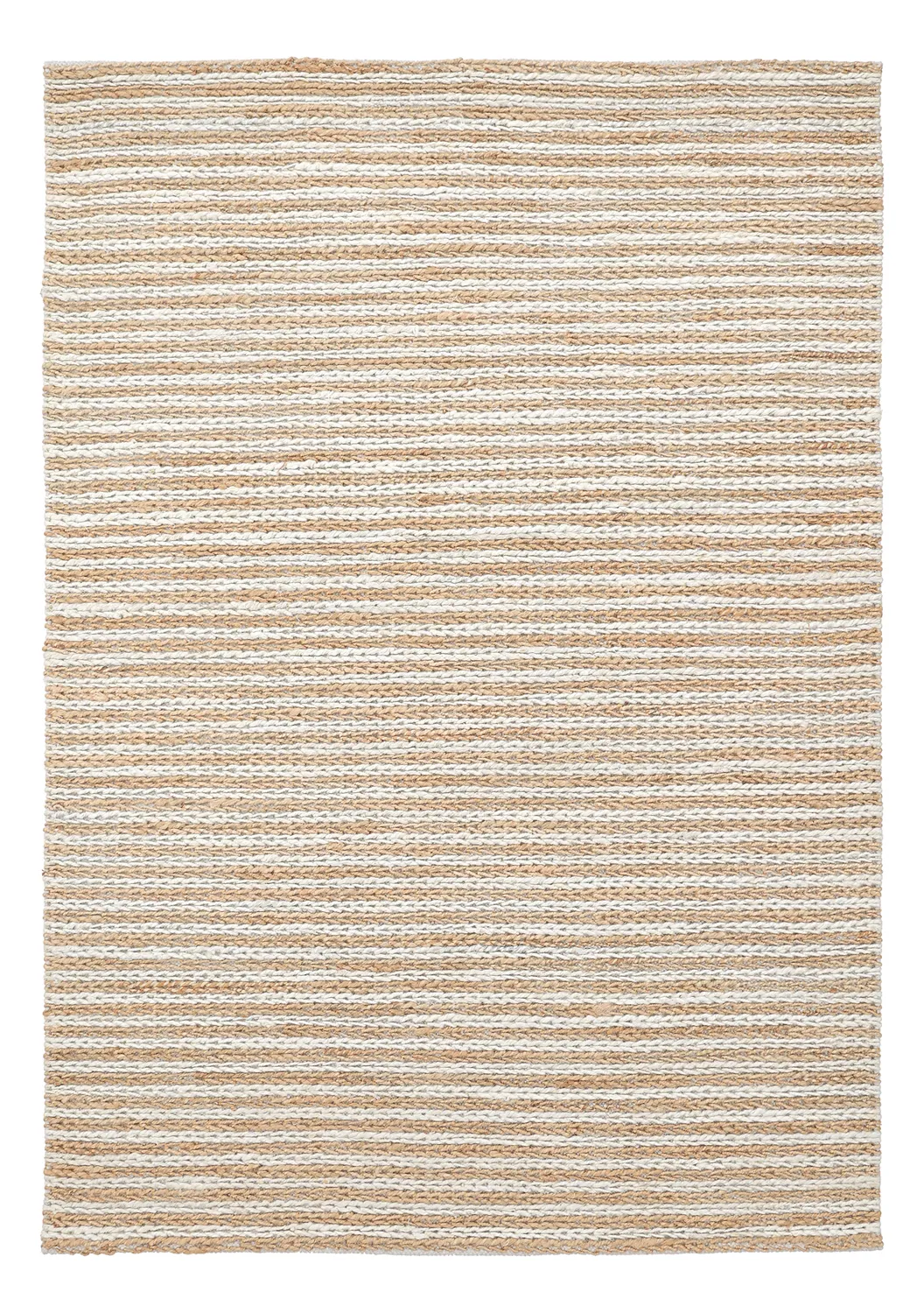 Juteteppich - Howrah Braided Jute (natur/weiß)