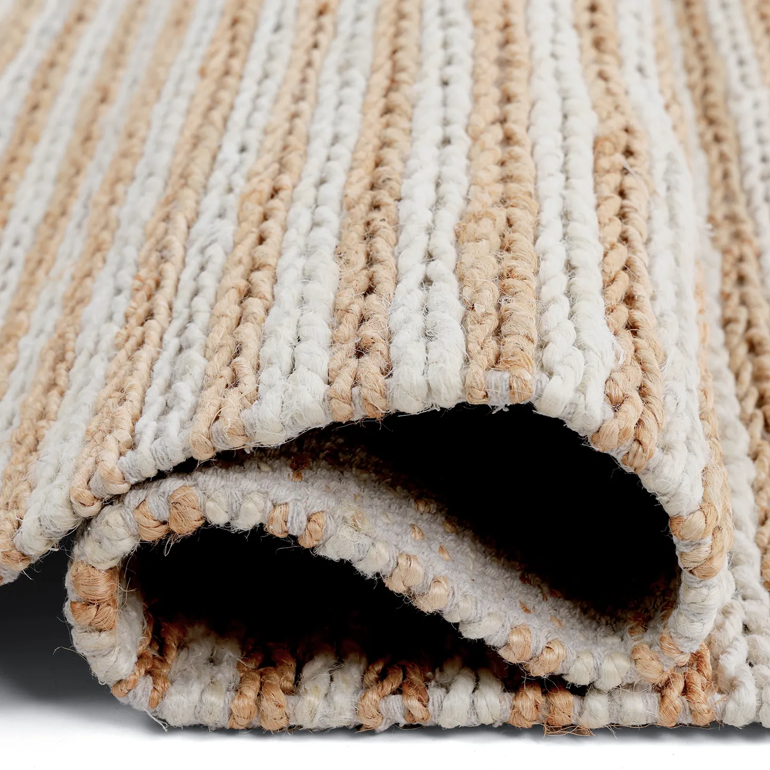 Juteteppich - Howrah Braided Jute (natur/weiß)