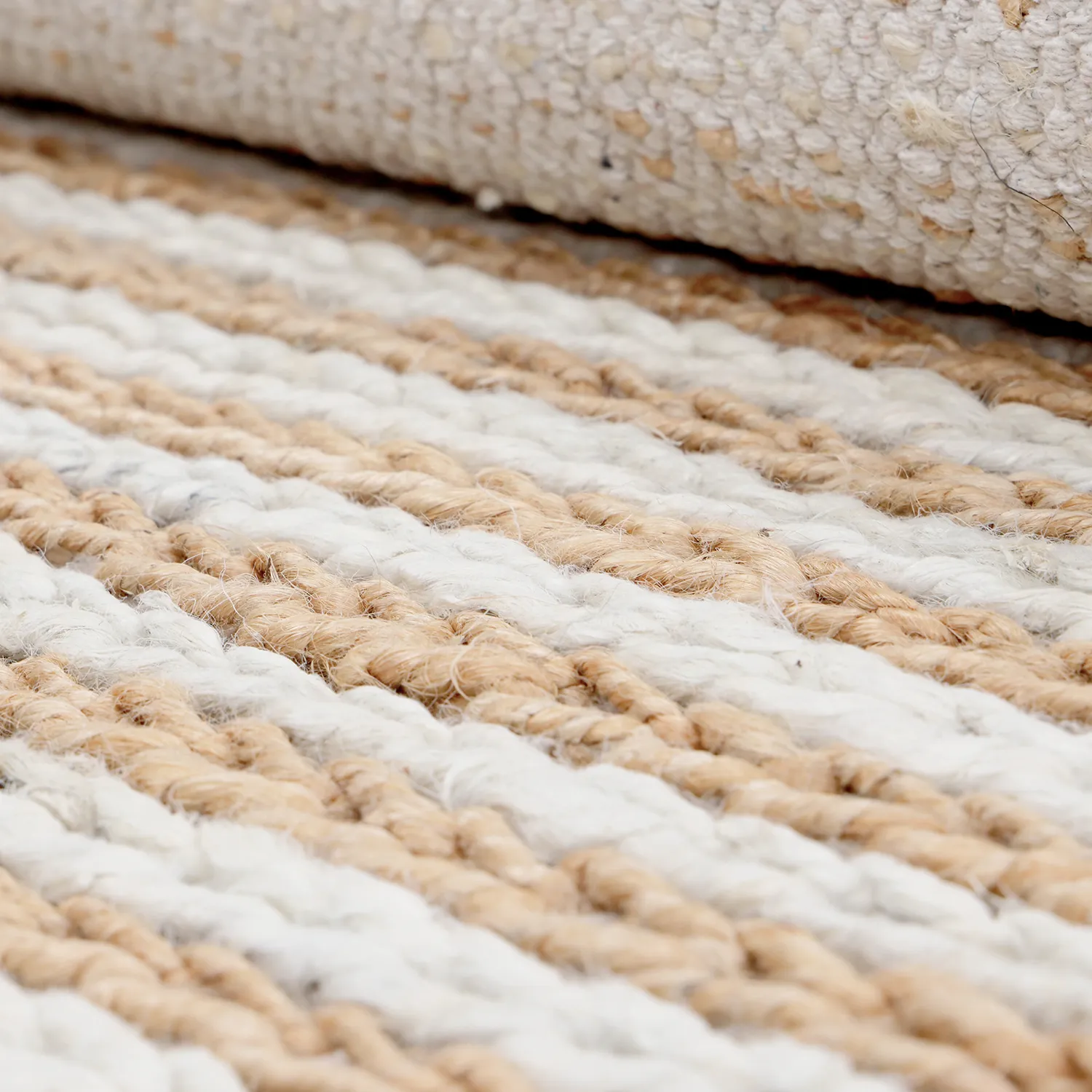 Juteteppich - Howrah Braided Jute (natur/weiß)