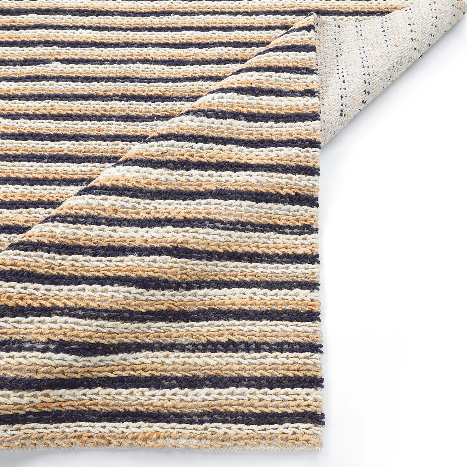 Juteteppich - Howrah Braided Jute (natur/weiß/schwarz)