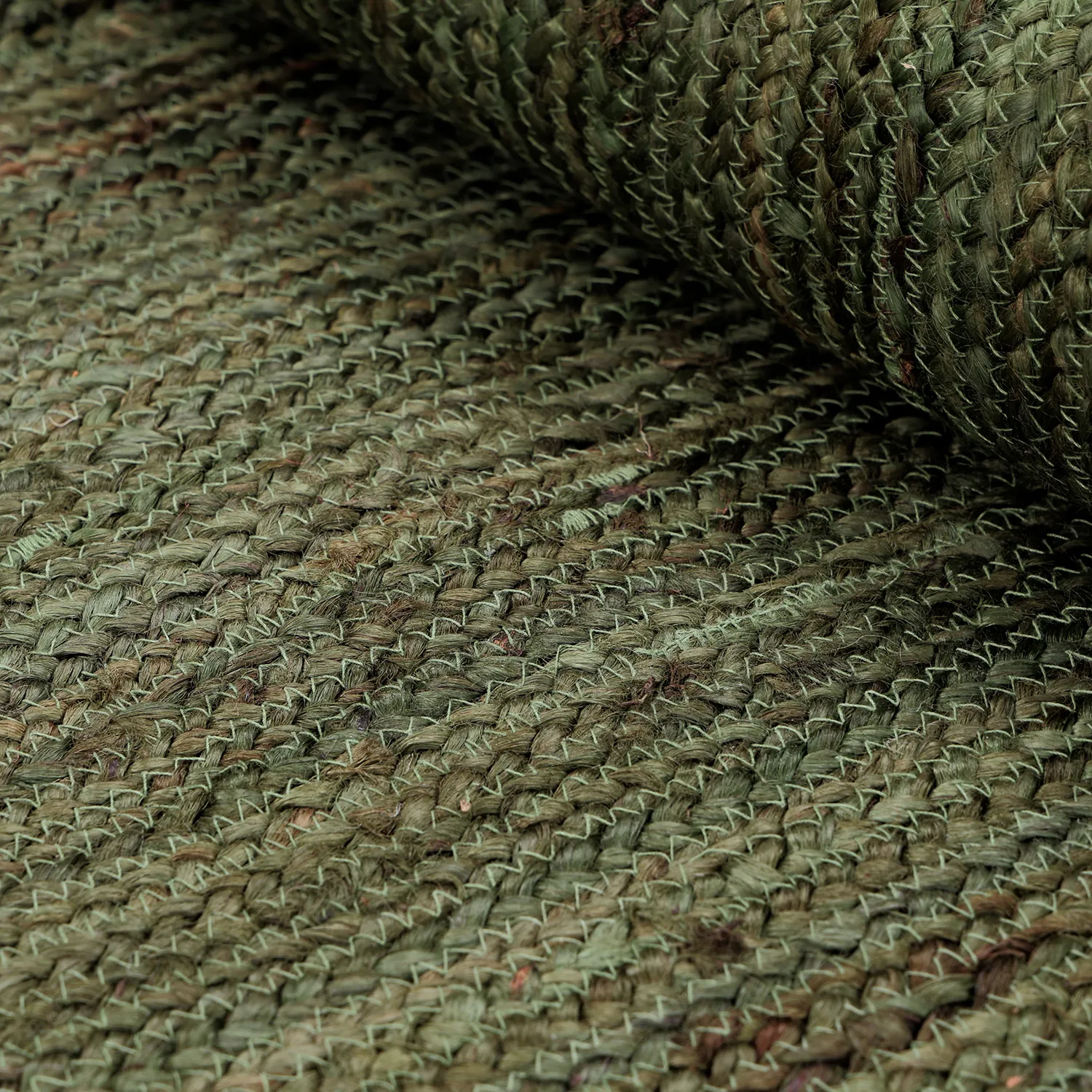 Juteteppich - Senaki (militärgrün/weiß)