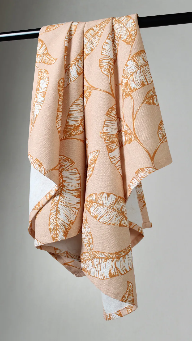 Küchenhandtücher im 2er-Pack - Leaves (orange)