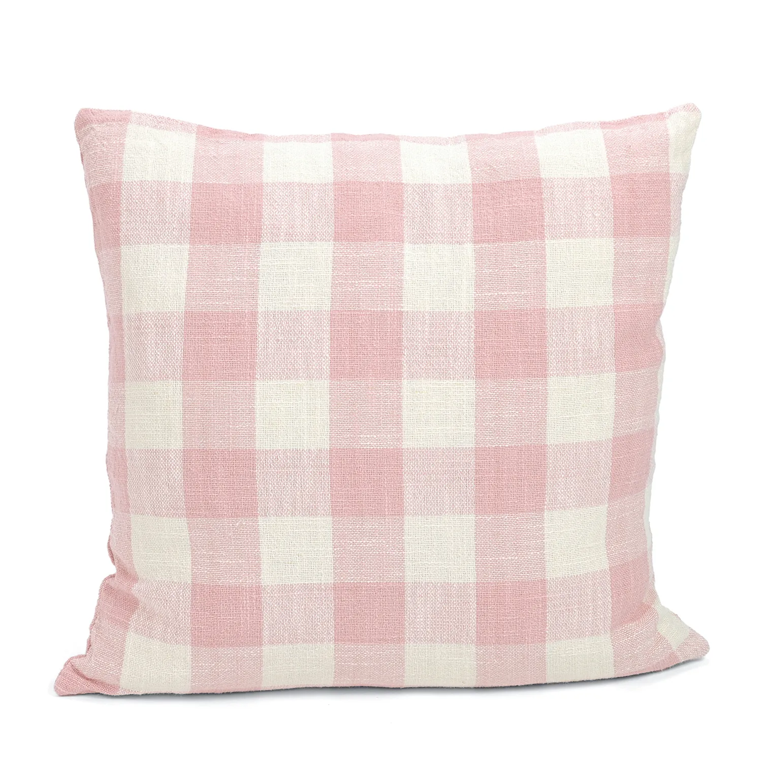 Kissenbezug - Isela check cotton cushion cover (cremefarben/rosa)