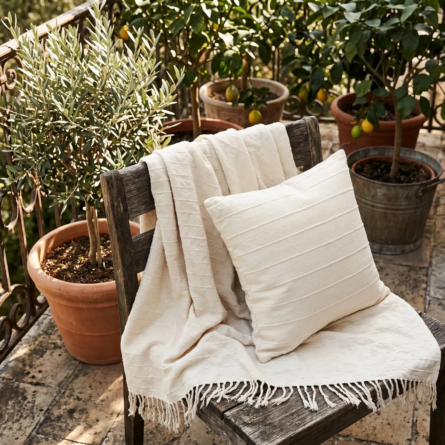 Kissenbezug - Nalani cotton cushion cover (creme)