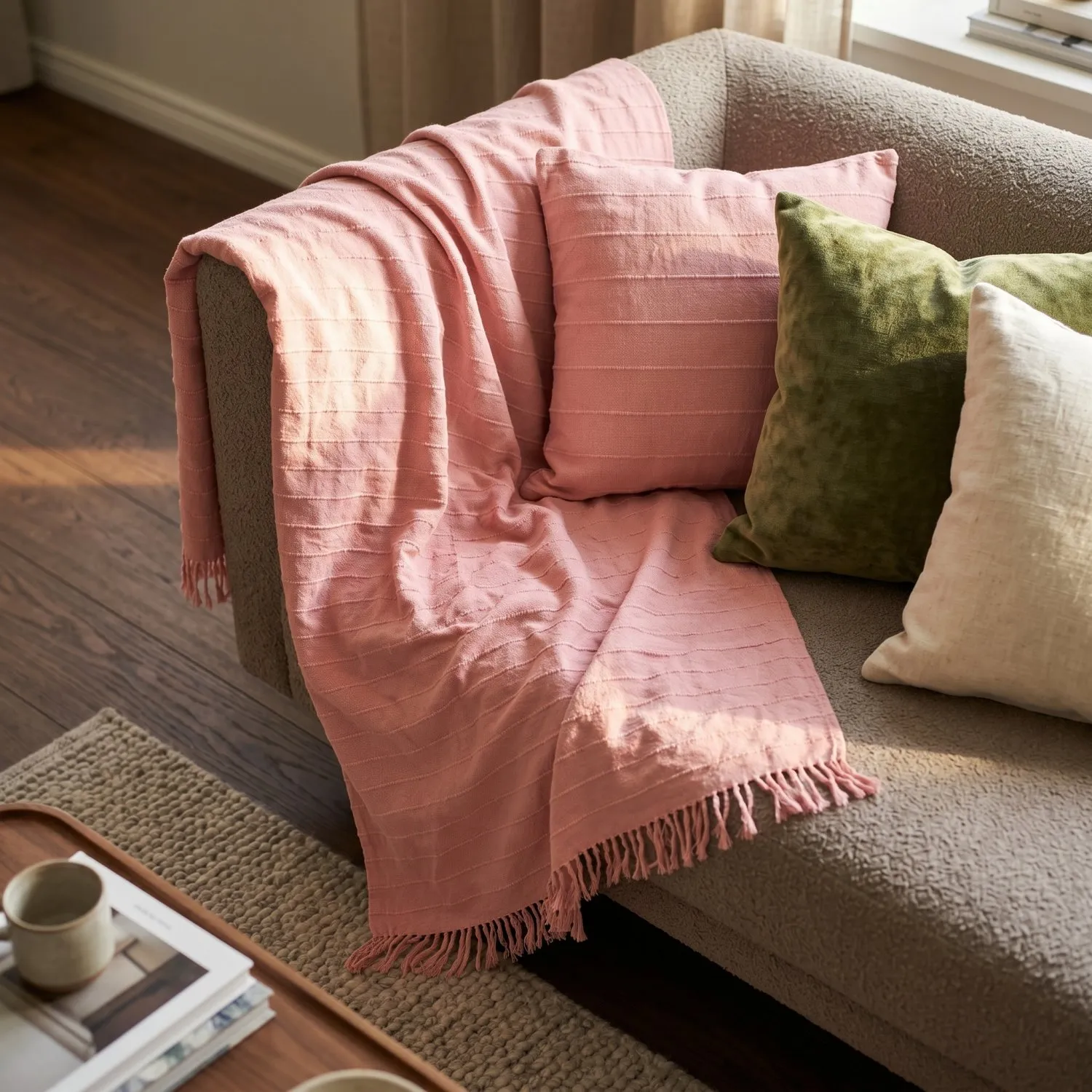 Decken - Nalani cotton throw (rosa)