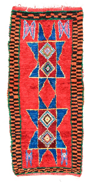 Marokkanische Berber Teppich Boucherouite 315 x 120 cm