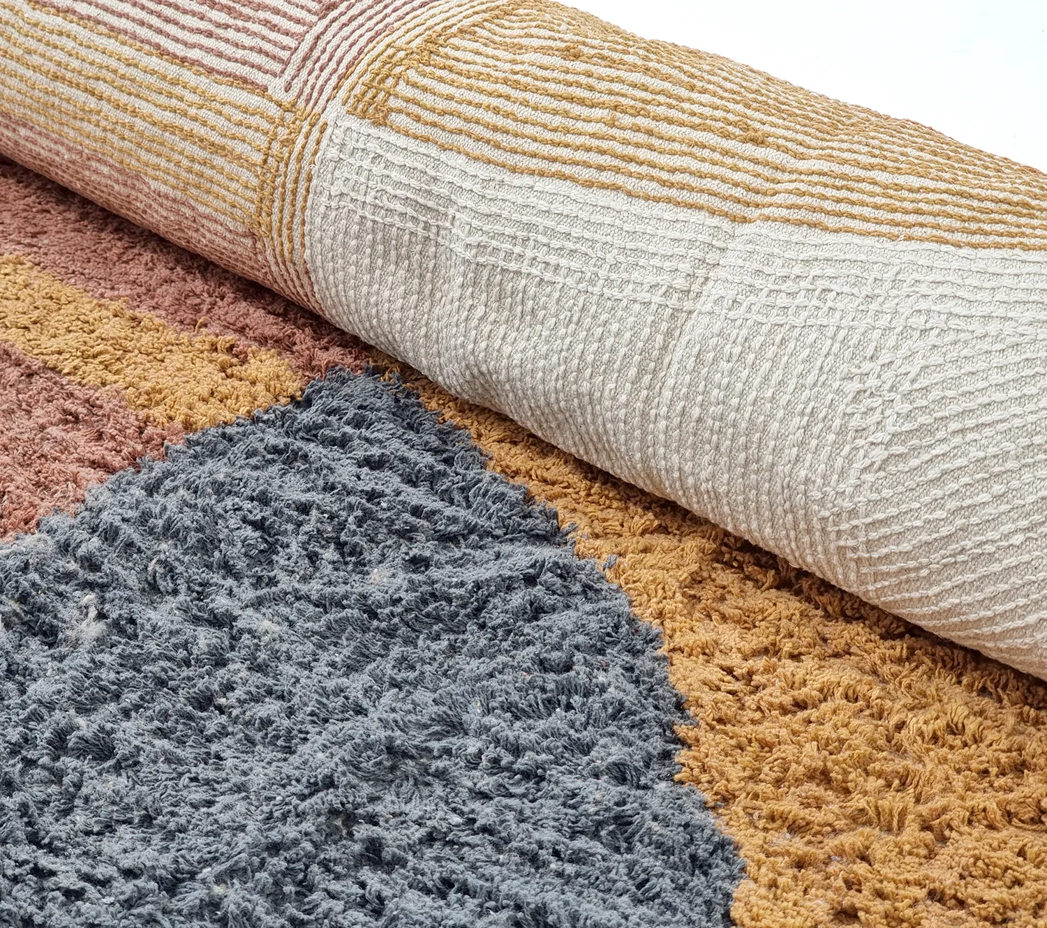 Runde Teppiche - Alpe Natural Cotton Shaggy (multi)