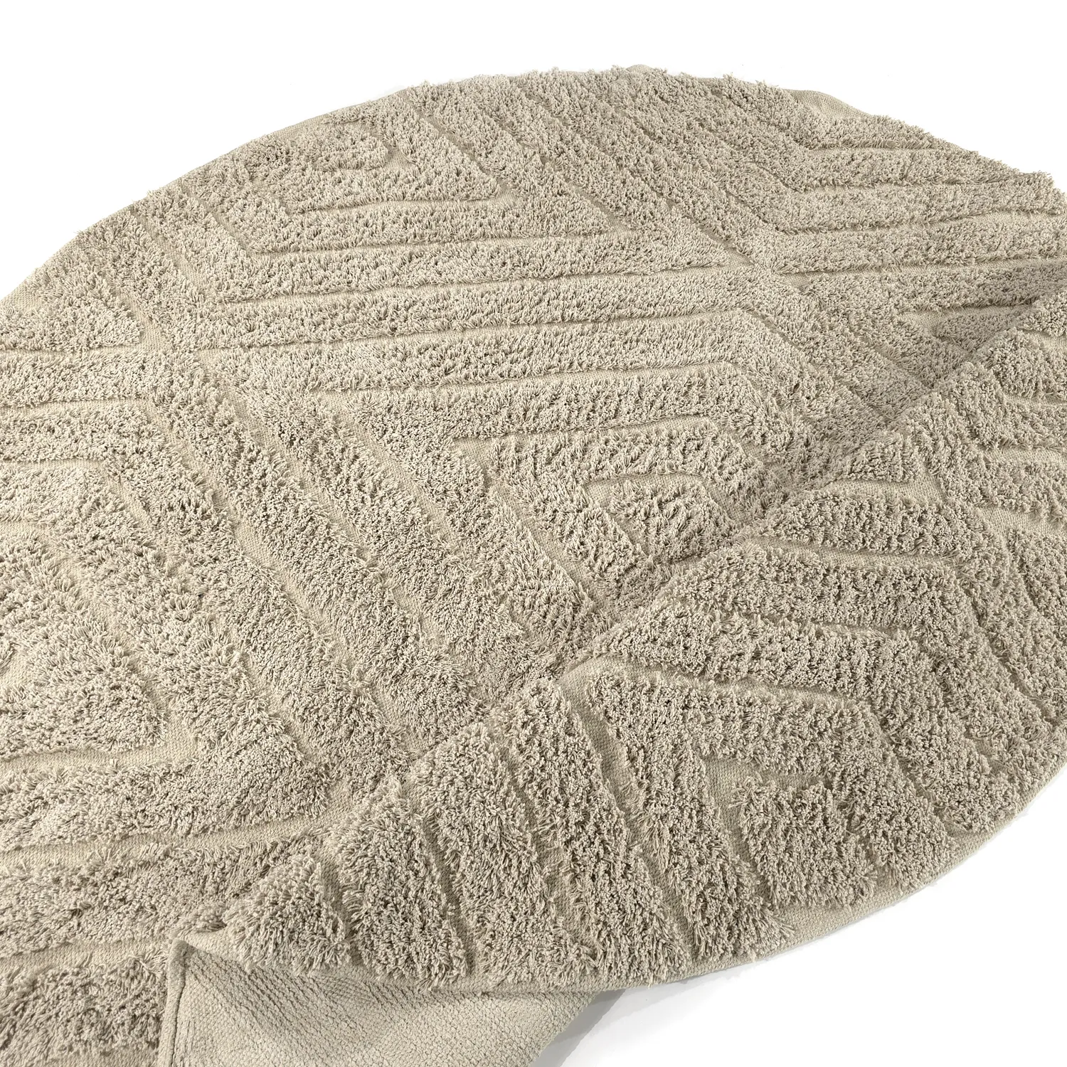 Runde Teppiche - Amberley Natural Cotton Shaggy (beige)