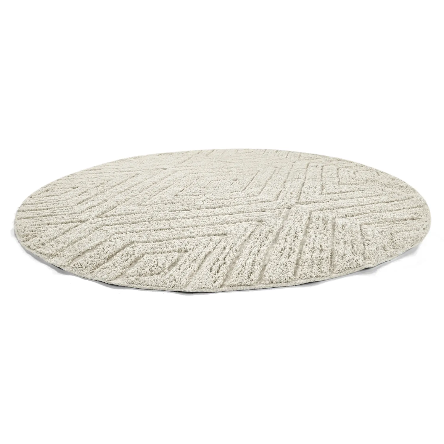 Runde Teppiche - Amberley Natural Cotton Shaggy (cremefarben)