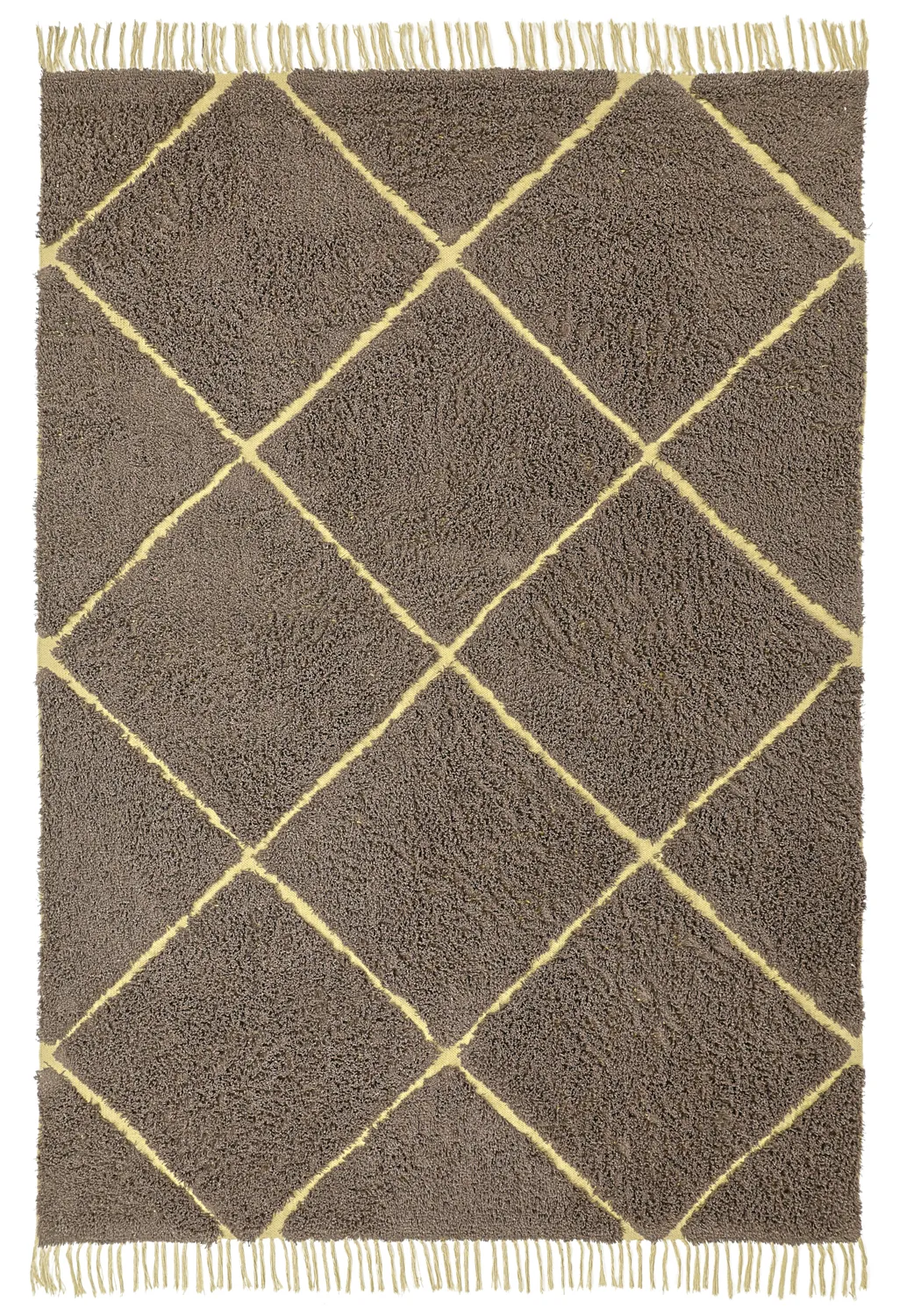 Hochflorteppiche - Bellevue Natural Cotton Shaggy (braun/gelb)