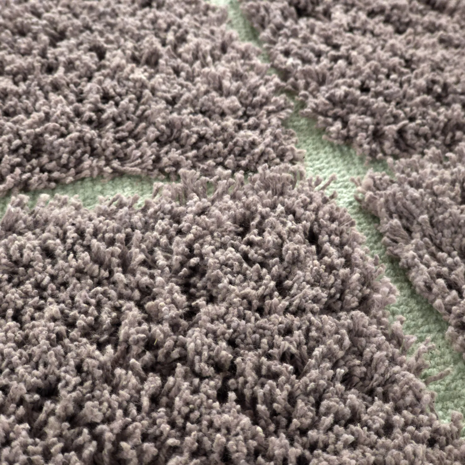 Hochflorteppiche - Bellevue Natural Cotton Shaggy (taupe/grün)