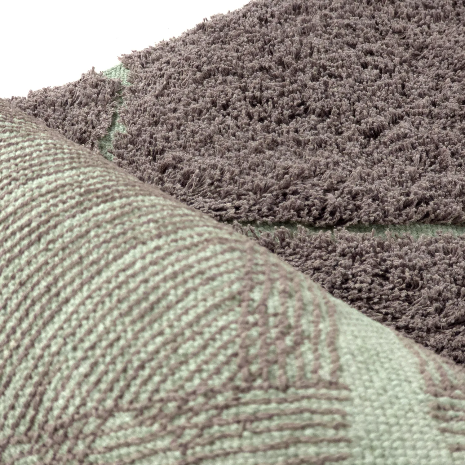 Hochflorteppiche - Bellevue Natural Cotton Shaggy (taupe/grün)