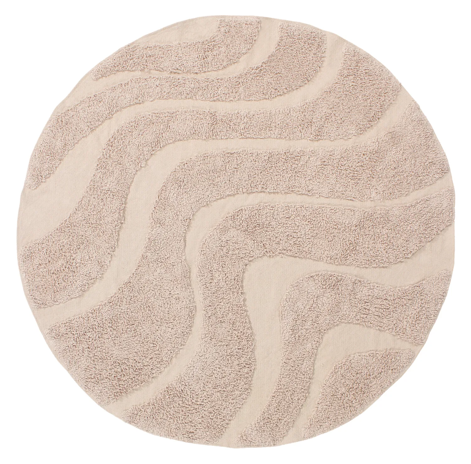 Runde Teppiche - Bonnie Natural Cotton Shaggy (beige)