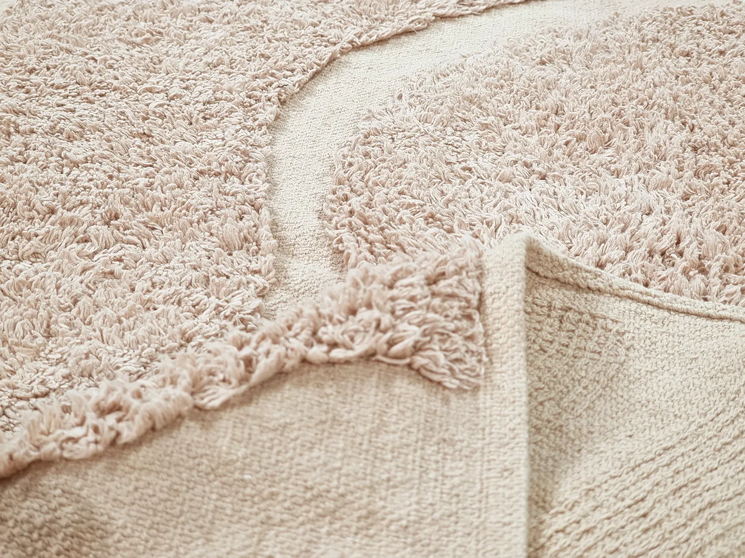 Runde Teppiche - Bonnie Natural Cotton Shaggy (beige)
