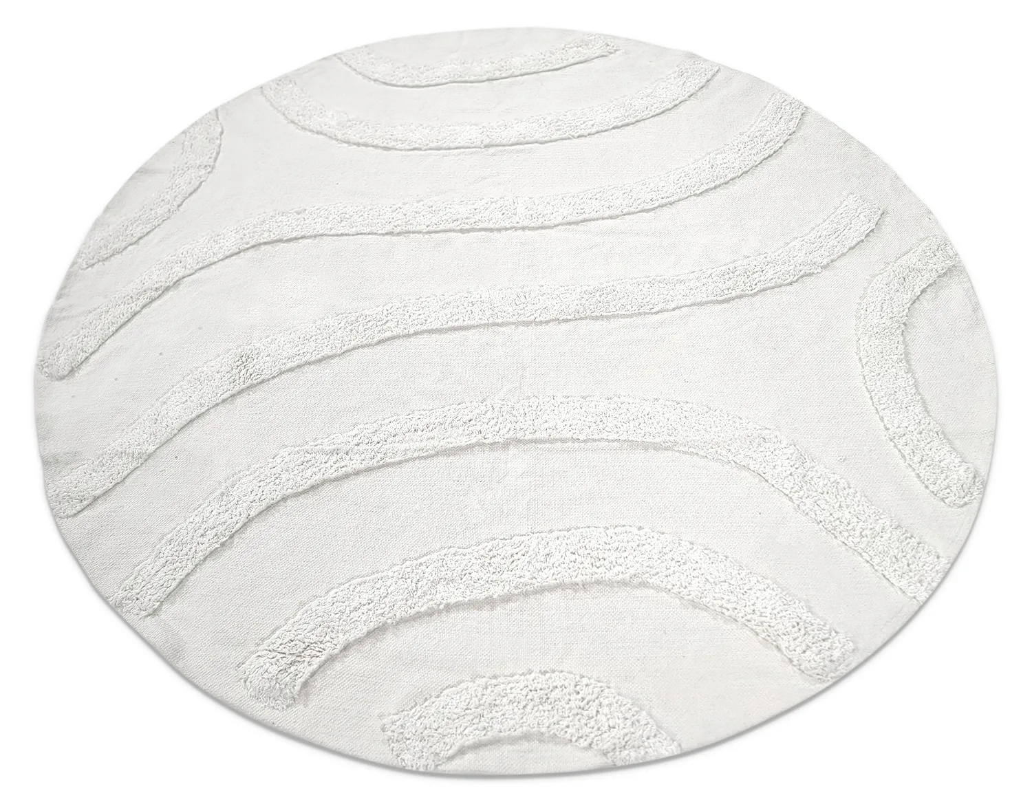 Runde Teppiche - Bonnie Natural Cotton Shaggy (offwhite)