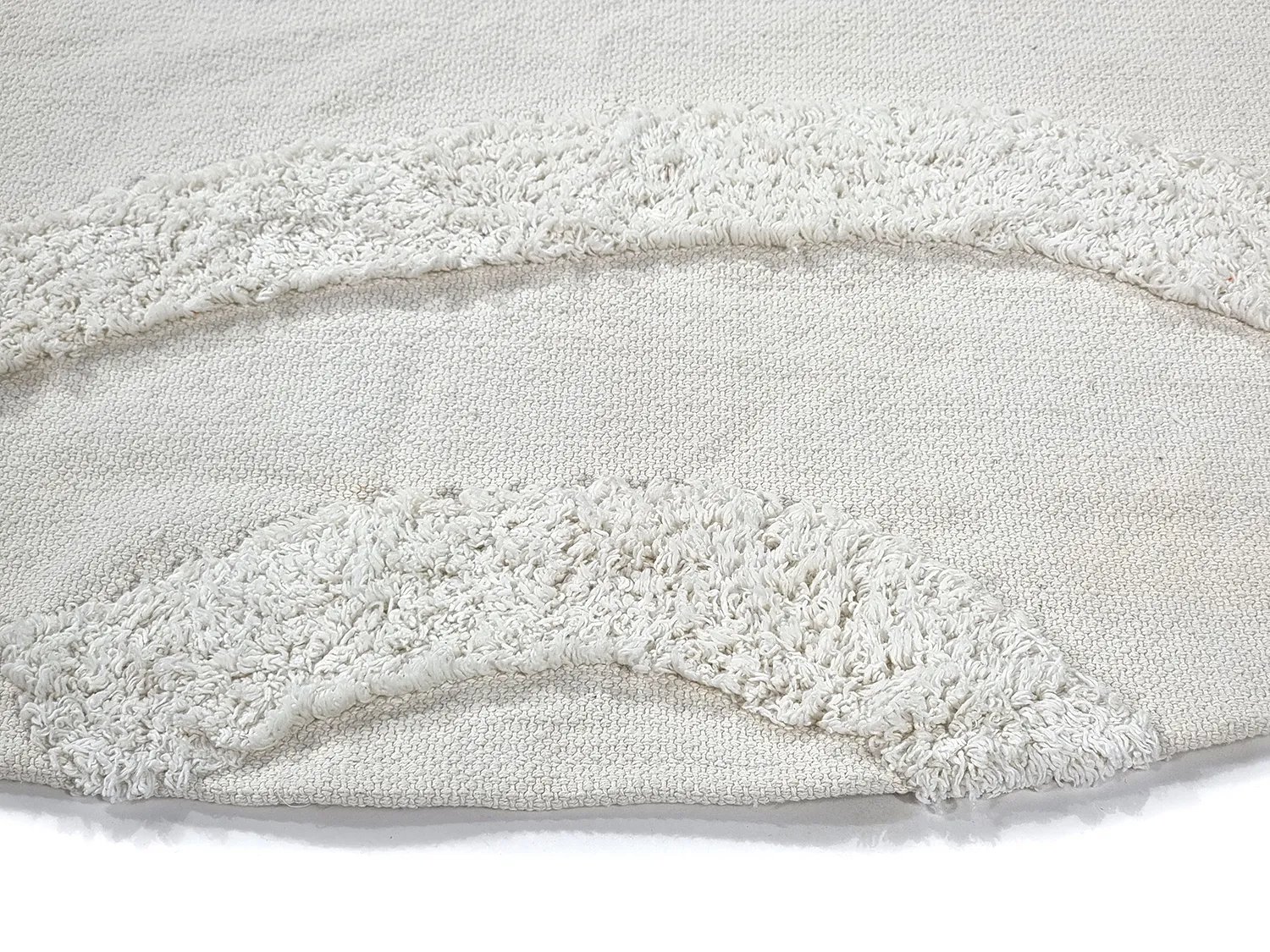 Runde Teppiche - Bonnie Natural Cotton Shaggy (offwhite)