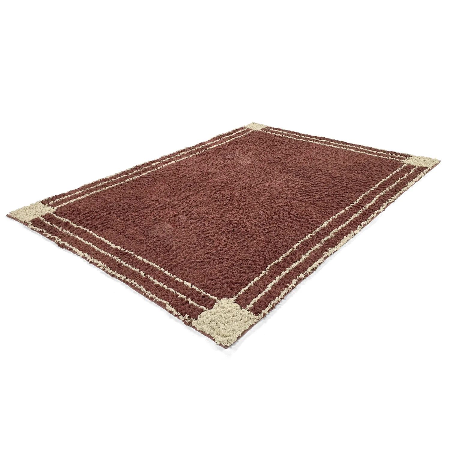 Hochflorteppiche - Cataya Natural Cotton Shaggy (braun/beige)