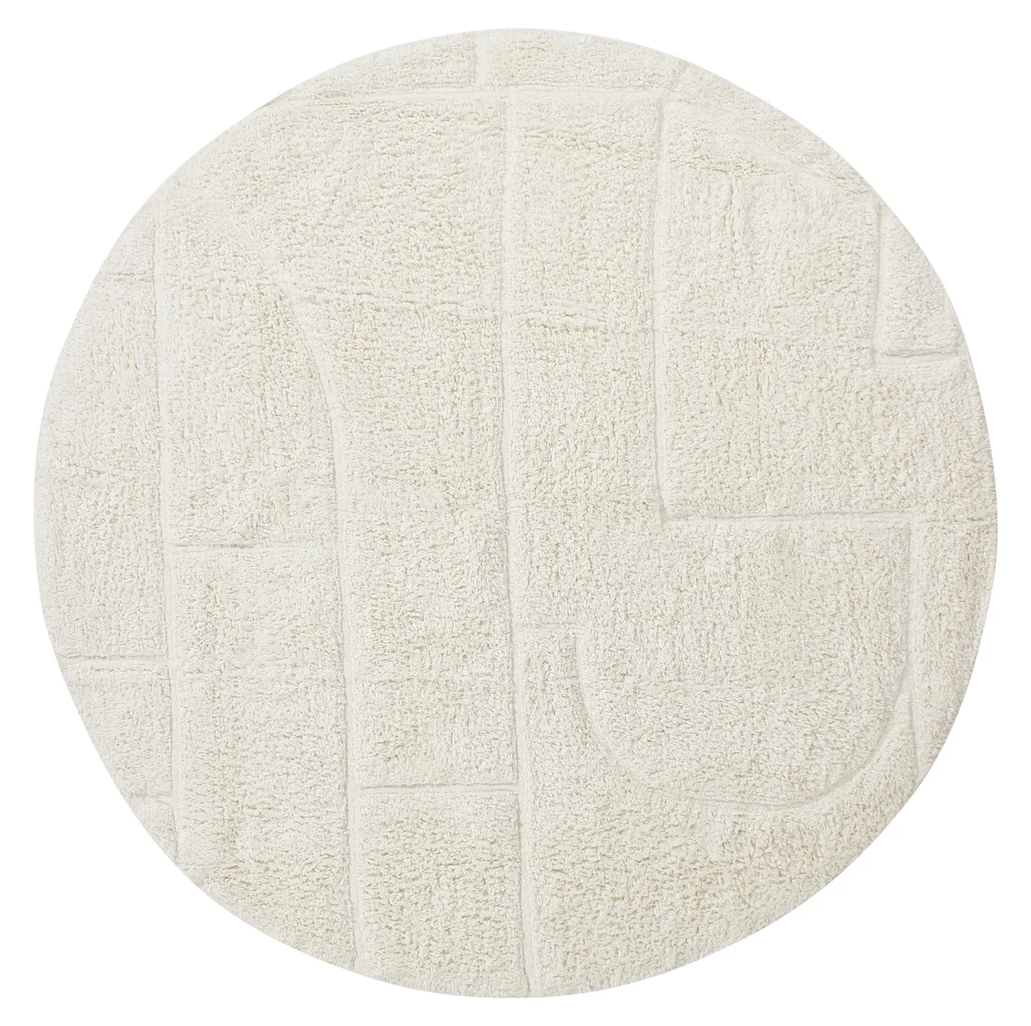 Runde Teppiche - Cremona Natural Cotton Shaggy (offwhite)
